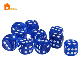 [Love_Home] 10 Pack Acrylic Six Sided D6 Dice / Six Sided Dice Cosplay For D&D TRPG Party Board Game Toys Playing Dice