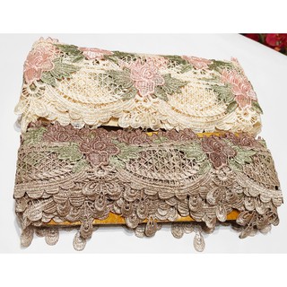 [Shop Malaysia] 130MM Vintage Openwork Embroidery Lace Border Lace Flower Wedding DIY Craft Sewing Fabric Renda Sulam Hiasan [1 Yard]