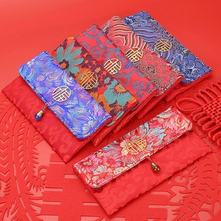 【2020 CNY】高级缎面紅包 Silk Red Envelopes Chinese 2021 New Year Hongbao Lucky Pockets With Greeting Card For Spring Festival