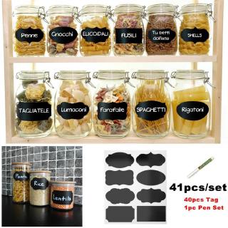 40pcs Chalkboard Stickers Craft Kitchen Jar Labels Tags and 1pc Ink Liquid Chalk Pen (1)