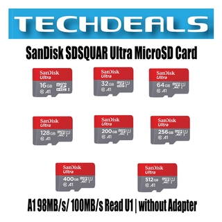 SanDisk SDSQUAR Ultra MicroSD Card | A1 98MB/s / 100MB/s Read U1 | without Adapter
