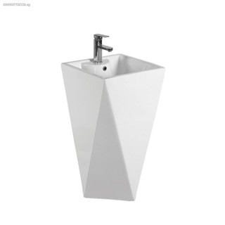 ☎┋✲Pedestal basin one-piece floor-standing ceramic washbasin with column type bathroom balcony cylindrical wash