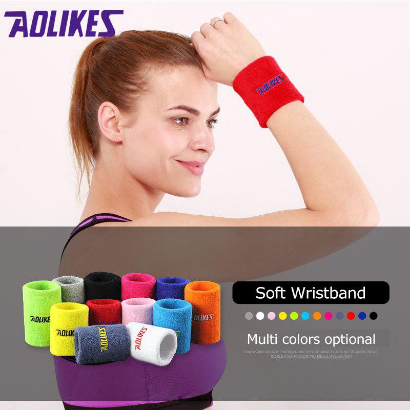 8cm Sports Running Training Absorb Sweat Bracers Wrist Protector Soft Cuff Band