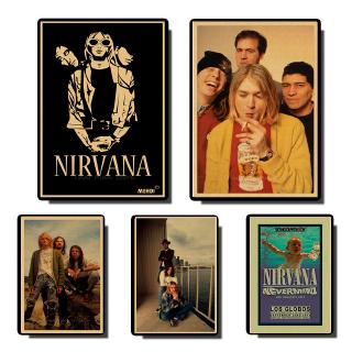 Vintage Poster Nirvana Kurt Cobain dormitory Kraft Rock Orchestra decorative painting Poster