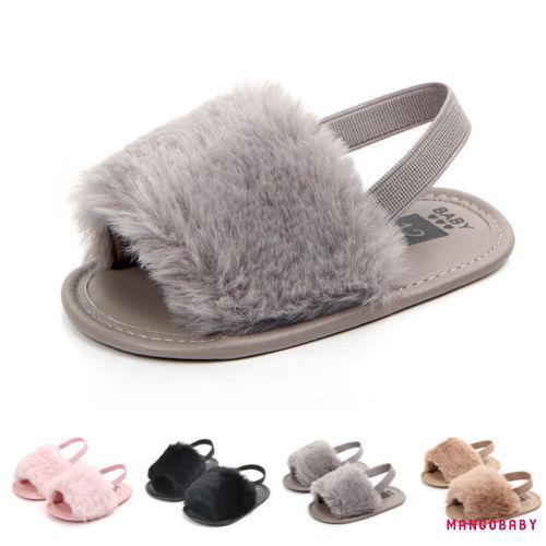 ☞MG-Fashion Toddler Baby Girl Summer Pompom Anti-slip Flip-flops Flat Sandals (1)