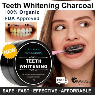 LOCAL SG HSA Notified + FDA Approved/ 100% AUTHENTIC/ Teeth Whitening Charcoal Powder/ Organic/ Toothbrush