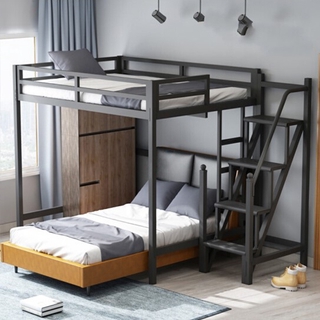 JY loft bed elevated bed double bed bunk bed dormitory small apartment wrought iron bed