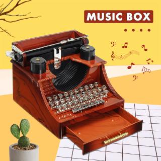 Sewing Machine Phonograph Jewelry Music Box Retro Typewriter Classic Rotating Music Box Home Decor