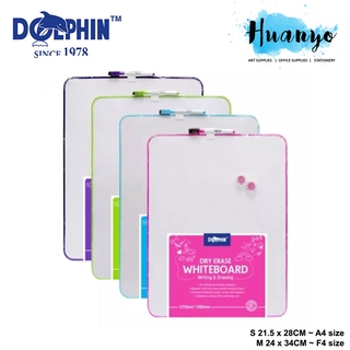 Dolphin Beready Portable Mini Magnetic Dry Erase White Board Set ( S - 21.5 X 28CM / M - 24 x 34 CM/ L - 35 x 43cm)