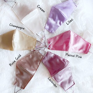 [Ready Stock Silk Mask] 3 Ply reusable Silk Satin Mask. Rose Gold, Lilac, Lavender, Cream, Chamapgne, Pink