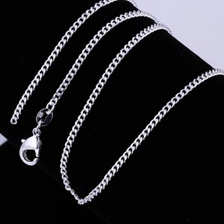 [bellemoda] Women Collier 6-24inch 925 Sterling Silver 2mm Snake Chain Necklace