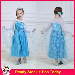Girls Dresses Princess Sequin Lace Cosplay Frozen Costume Elsa Anna Party dress