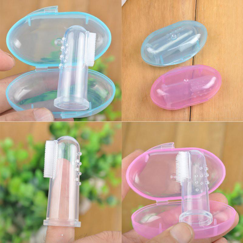 Baby Infant Teether Cleaning Silicone Finger Toothbrush