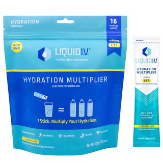Liquid I.V. Hydration Multiplier - Electrolyte Powder, Easy Open Packets, Supplement Drink Mix (Lemon Lime, 16 Count)