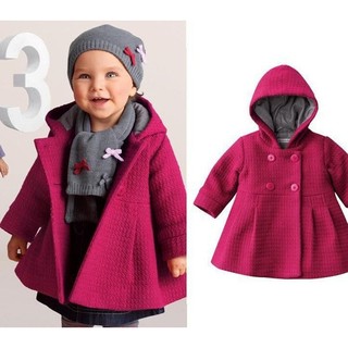 babybaby New Baby Toddler Girl Autumn Winter Horn Button Hooded Pea Coat