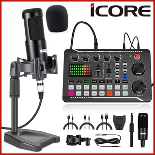 Podcast Equipment Bundle, Sound Card,Sound Board,Professional DJ Audio Interface Mixer, Portable ALL-IN-ONE Podcast Prod