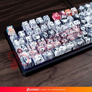 Ahegao Hentai PBT Keycaps Unit - Anime Waifu Manga Mechanical Keyboard Custom