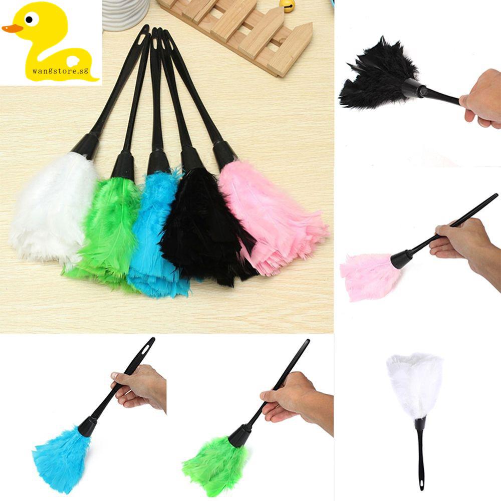 Cleaning Flexible Plastic Handle Turkey Feather Duster Multicolor