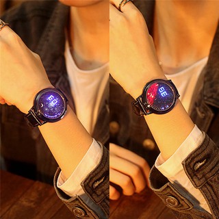 Digital LED Touch Screen Starry Wrist Watch Women Men Couple Lover Wristwatch