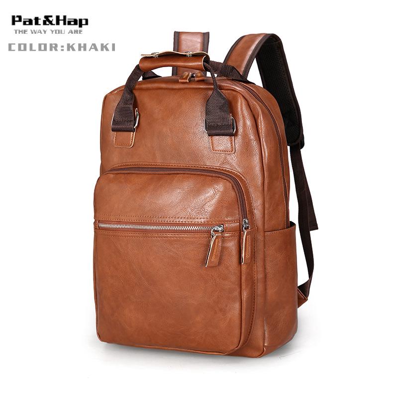 Travel Laptop Leather Backpack for Men Women Top-handle Design Backpack for Women