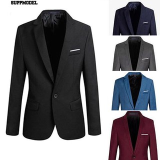 👕Men Fashion Slim Fit Formal One Button Suit Blazer Coat Jacket Outwear Top