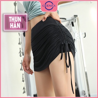 High-waisted short skirt with pants inside OZENKA beautiful black elastic