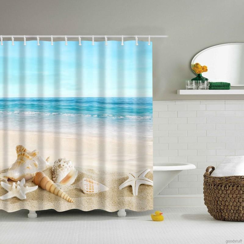 3D High-definition Digital Printing Waterproof Moisture Mildew Shower Curtain