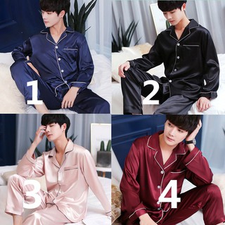 Male Pyjamas Men Nightwear Long Sleeve Set Of Sleepwear Set