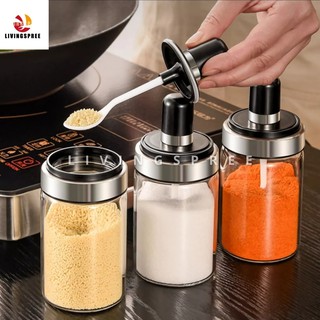 1 - 4pc Set Large Capacity Seasoning Bottle Glass Multi-Purpose Condiment Bottle Spice Container Kitchen Tools