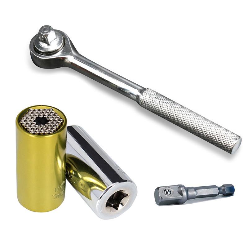 Universal on Car Sleeve Socket Wrench 7-19mm Adjustable Torque Ratchet Spanner