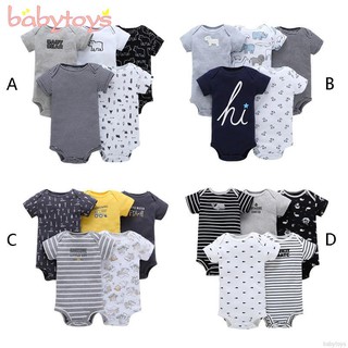 5PCS/lot Baby Boys Rompers Short Sleeve Summer Clothing Set Newborn Costumes
