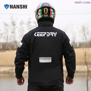 NANSHI Motorcycle Raincoat Downpour Sport Rainsuit Rainproof Rain Coat Rainwear