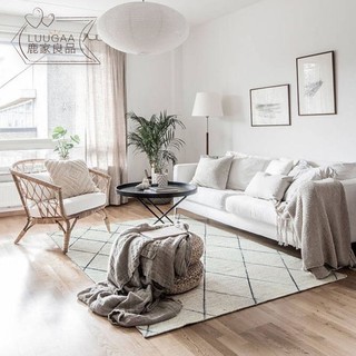 『New product imitation cashmere 1.6 cm thick carpet』Nordic white ethnic style carpet 丨 Moroccan simple modern living room coffee table blanket 丨 Bedside carpet for bed and breakfast bedroom 丨 Bohemia rug