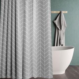 Geometric Pattern Bathroom Supplies Extra Long PEVA Anti Mold Shower Curtain