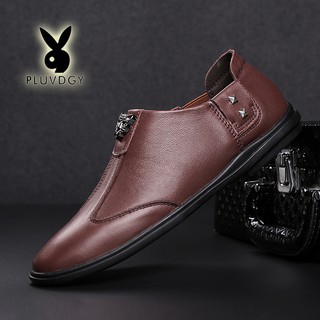 PLUVDGY Brand-Leather shoes men's young men business Korean version of British