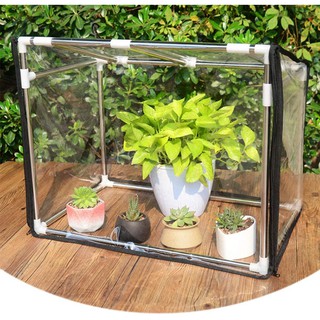 Small balcony plant greenhouse, Mini stainless steel shelf insulation shed, Portable antifreeze insulation greenhouse for indoor and outdoor plant PVC protective cover