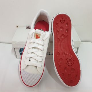 [Shop Malaysia] Kasut sepak takraw#line merah dan hitam#warrior#kasut putih#kasut sekolah putih#white shoe#white school shoe#