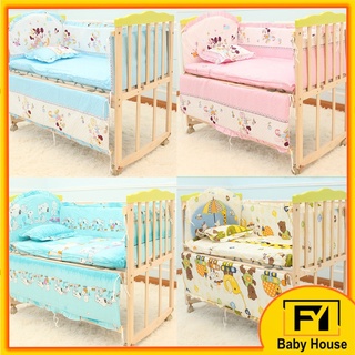 5 Pcs 100*56cm Baby Crib Mickey Bedding Sets Baby Pillow Bumpers Mattress Set