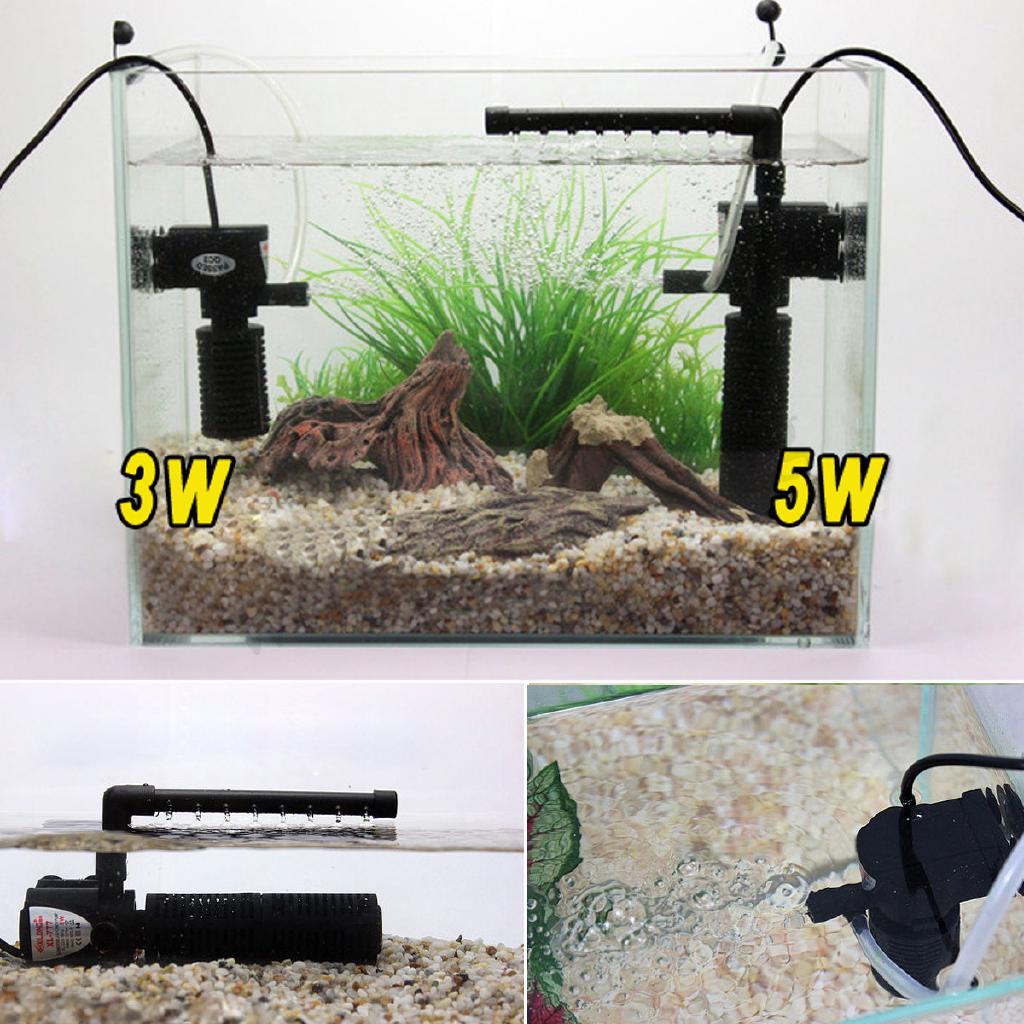 3 in 1 Internal Aquarium Mini Filter Submersible Oxygen Pump Fish Tank_WL
