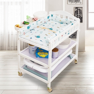 【In stock】Diaper-Changing Table Baby Care Desk Storage Solid Wood Paint Formaldehyde-Free Multi-Functional Bath Newborn Baby Changing Table VLGS