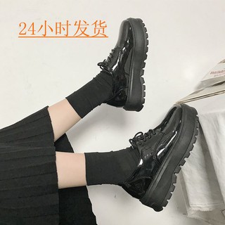 Women's shoes--Japanese small leather shoes to restore ancient ways round head 2018 new harajuku college single British