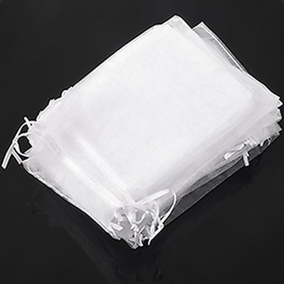 SG Shopping Set of 25 large organza bags white - Pockets - Dra 11cm x 16cm