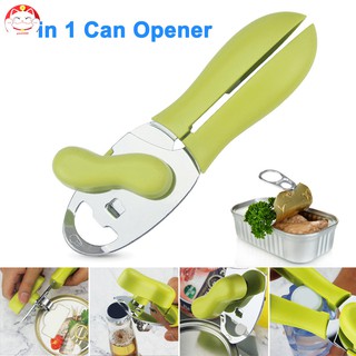 4 in 1 Can Opener Stainless Steel Manual Tin Opener with Non-slip Handle for Kitchen Cooking