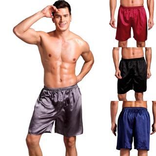Men's Thin Silk Loose Short Sleep Pants Home Casual Shorts