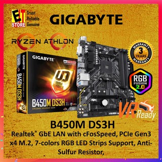 [Shop Malaysia] GIGABYTE B450M DS3H AMD B450 CHIPSET MOTHERBOARD (GA-B450M-DS3H) - B450M DS3H