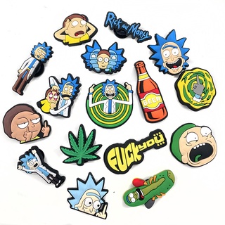 Funny Rick and Morty Shoe Charms for Crors PVC Cute Accessories for Garden Shoes Jibbitz Clogs Women Men Party Gift