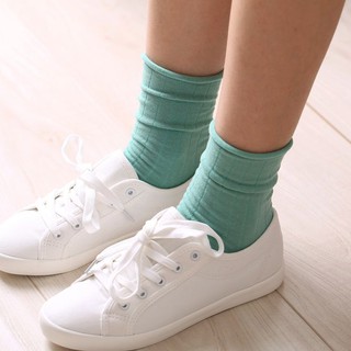 Cotton Solid Color Loose Casual Socks Middle Tube Socks