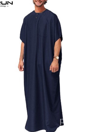 S-5XL Spot Jubah Lelaki Jubah Hubaib Lengan Panjang baju kurung Sports Muslimah robe uApk