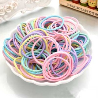 100Pcs Lady Elastic Rubber Hair Bands Ponytail Holder Head Rope Ties Head Band