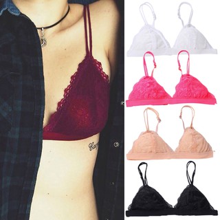 Ready Stock !! Sexy Women Lace Gauze Bra Push Up 3/4 Cup Breathable